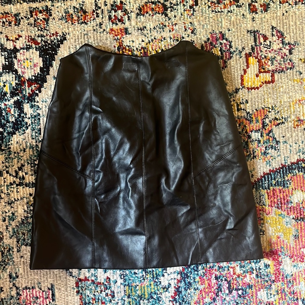 Black leather skirt